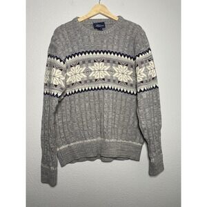 Vintage 90's Mervyn's Men's Collection Fair Isle‎ Cable Knit Sweater Size XL